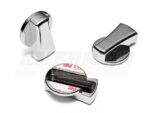 SpeedForm Modern Billet A/C Knob Covers; Chrome