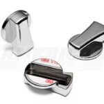 SpeedForm Modern Billet A/C Knob Covers; Chrome