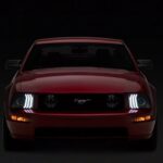 LED DRL Projector Headlights; Black Housing; Clear Lens