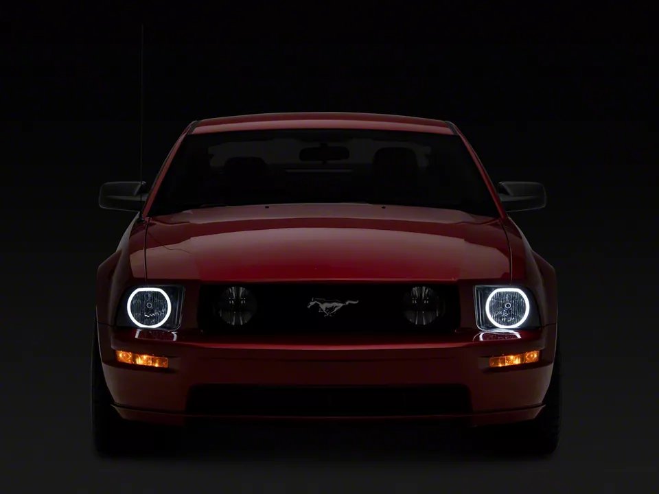 2026/07/1001658496.jpg LED Halo Factory Style Headlights; Matte Black Housing; Smoked Lens - Image 1