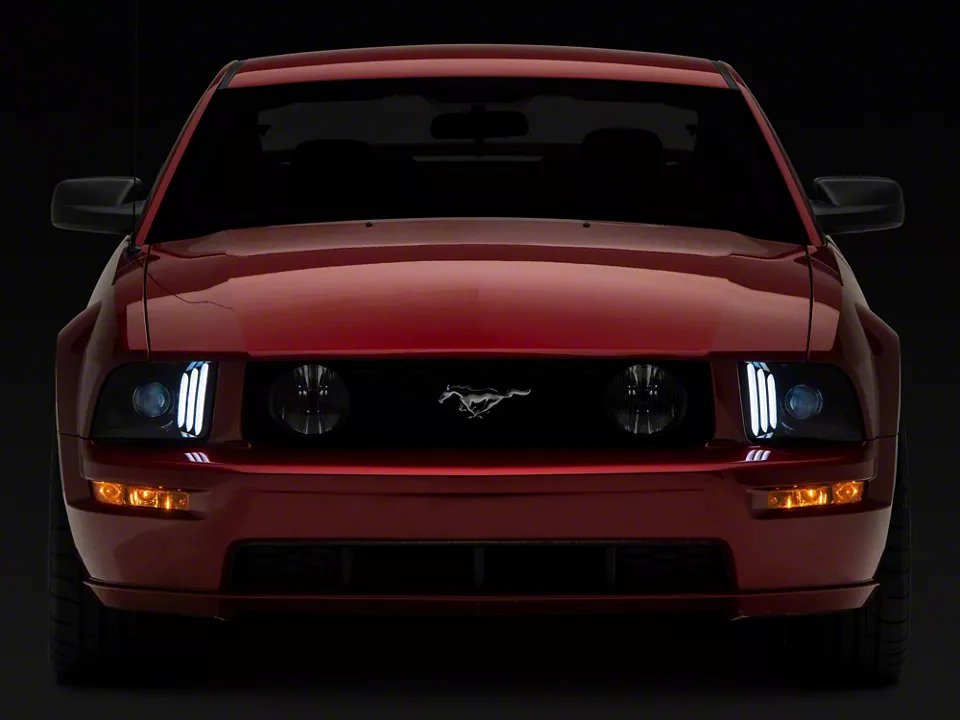 2026/07/1001658521.jpg Light Bar DRL Projector Headlights; Chrome Housing Light; Smoked Lens - Image 1