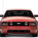 Retro Style Projector Headlights; Black Housing; Clear Lens