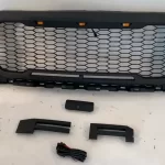 RedRock Baja Upper Replacement Grille with LED Lighting; Black (21-23 F-150, Excluding Raptor & Tremor)