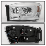 Spyder® Chrome LED DRL Bar projector headlights for your 2006-2008 Dodge Ram 1500 or 2006-2009 Dodge Ram 2500/3500 - Image 2